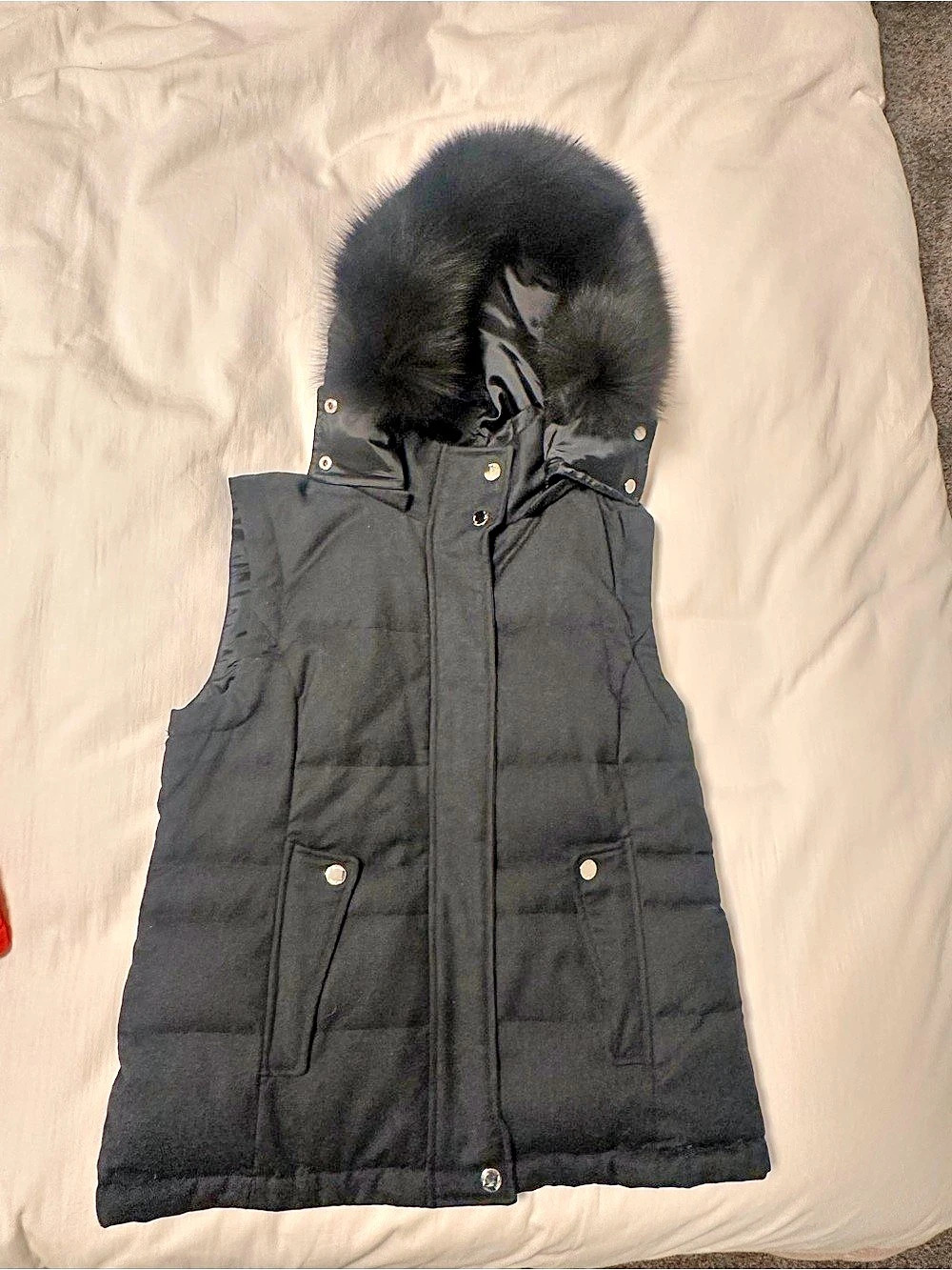 Tumi Women's Black Hooded Puffer Vest